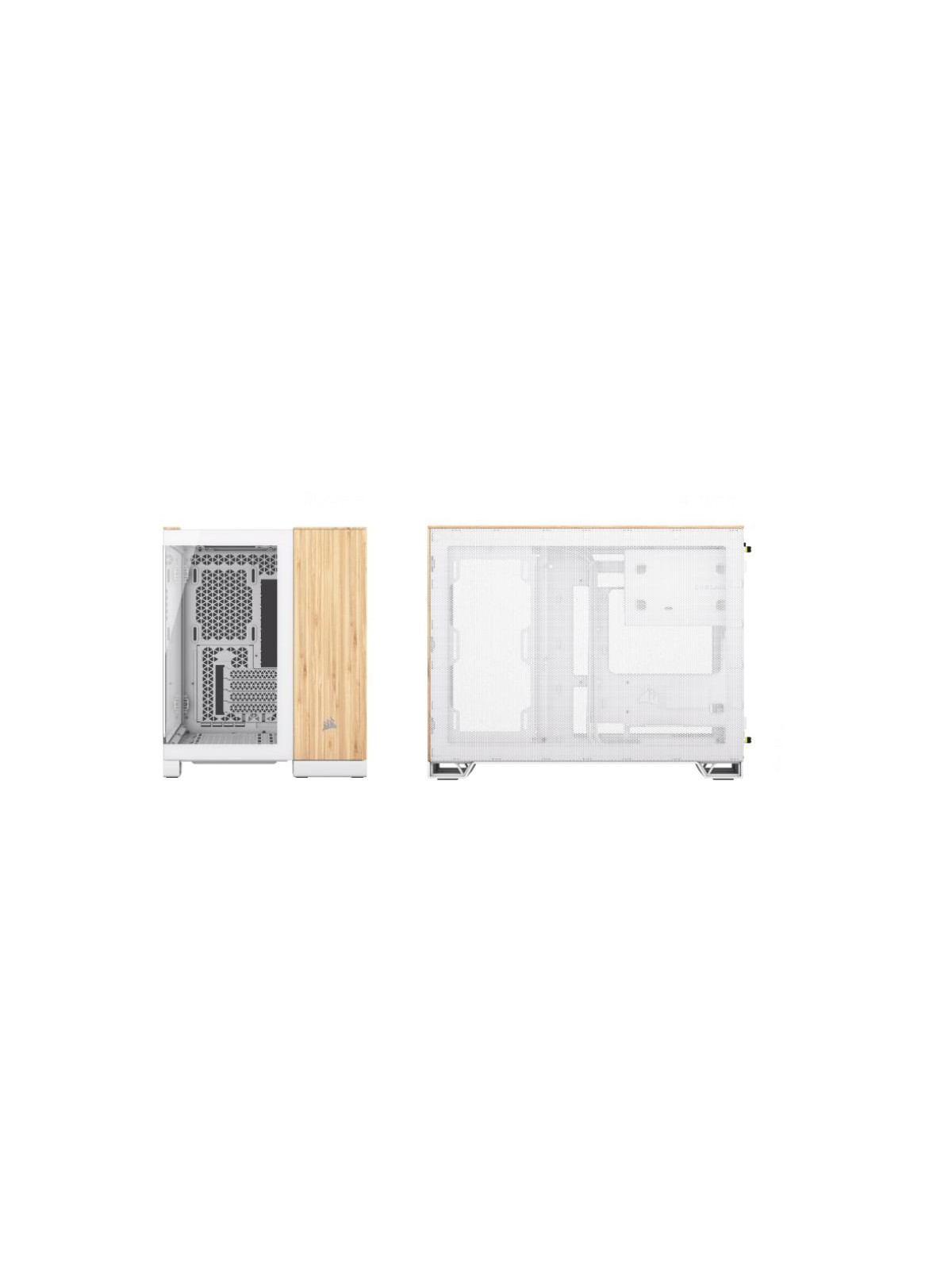 CORSAIR 2500X mATX PC Case, White/Bamboo