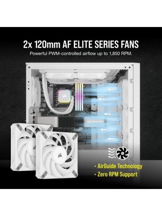 Corsair H100I Elite Processeur Refroidisseur de liquide tout-en-un 12 cm Blanc 1 pièce(s) Corsair H100I Elite Processeur Refroidisseur de liquide tout-en-un 12 cm Blanc 1 pièce(s)