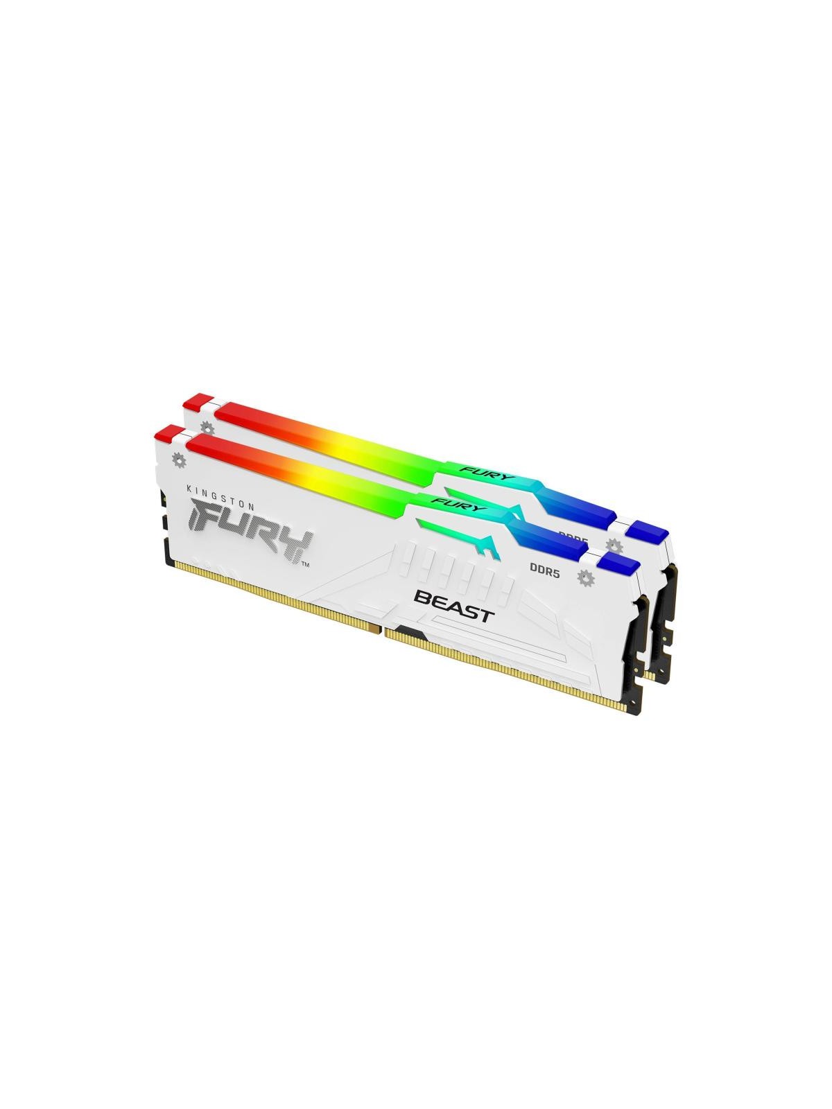 Kingston Technology FURY Beast 32GB 6000MT/s DDR5 CL36 DIMM (Kits de 2) White RGB EXPO