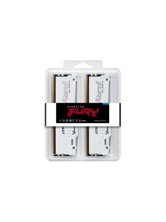 Kingston Technology FURY Beast 32GB 6000MT/s DDR5 CL36 DIMM (Kits de 2) White RGB EXPO