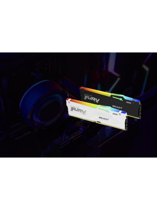 Kingston Technology FURY Beast 32GB 6000MT/s DDR5 CL36 DIMM (Kits de 2) White RGB EXPO