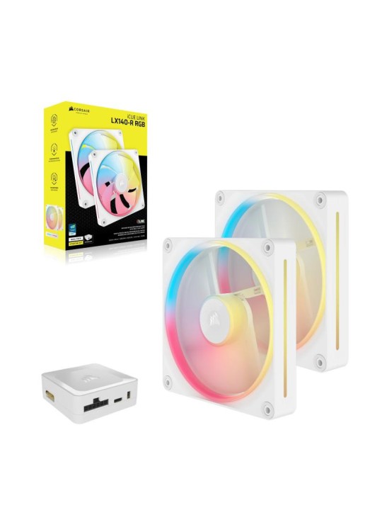 Corsair iCUE LINK LX140-R RGB Boitier PC Ventilateur 14 cm Blanc 2 pièce(s)