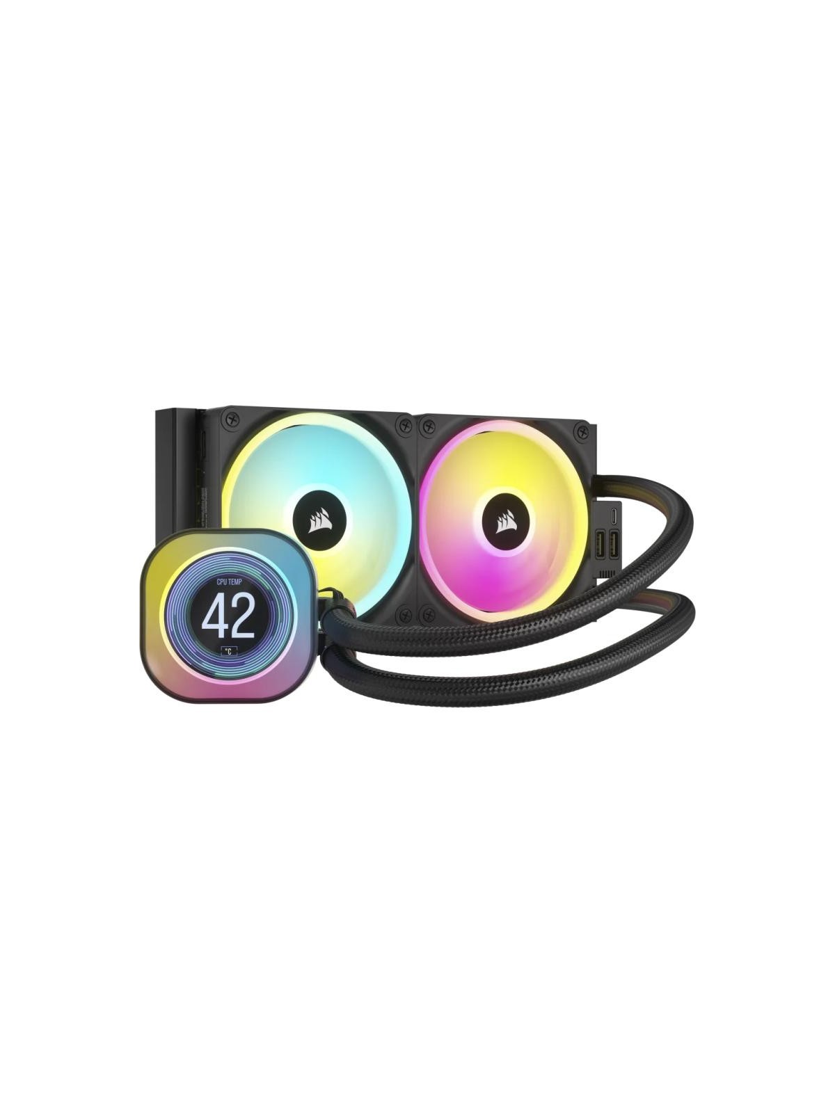 Corsair CW-9061007-WW système de refroidissement d?ordinateur Processeur Refroidisseur d'air 12 cm Noir 2 pièce(s)