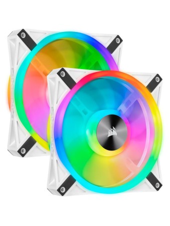 CORSAIR ICUE QL140 RGB Blanc 120mm Pack de 2